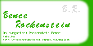 bence rockenstein business card